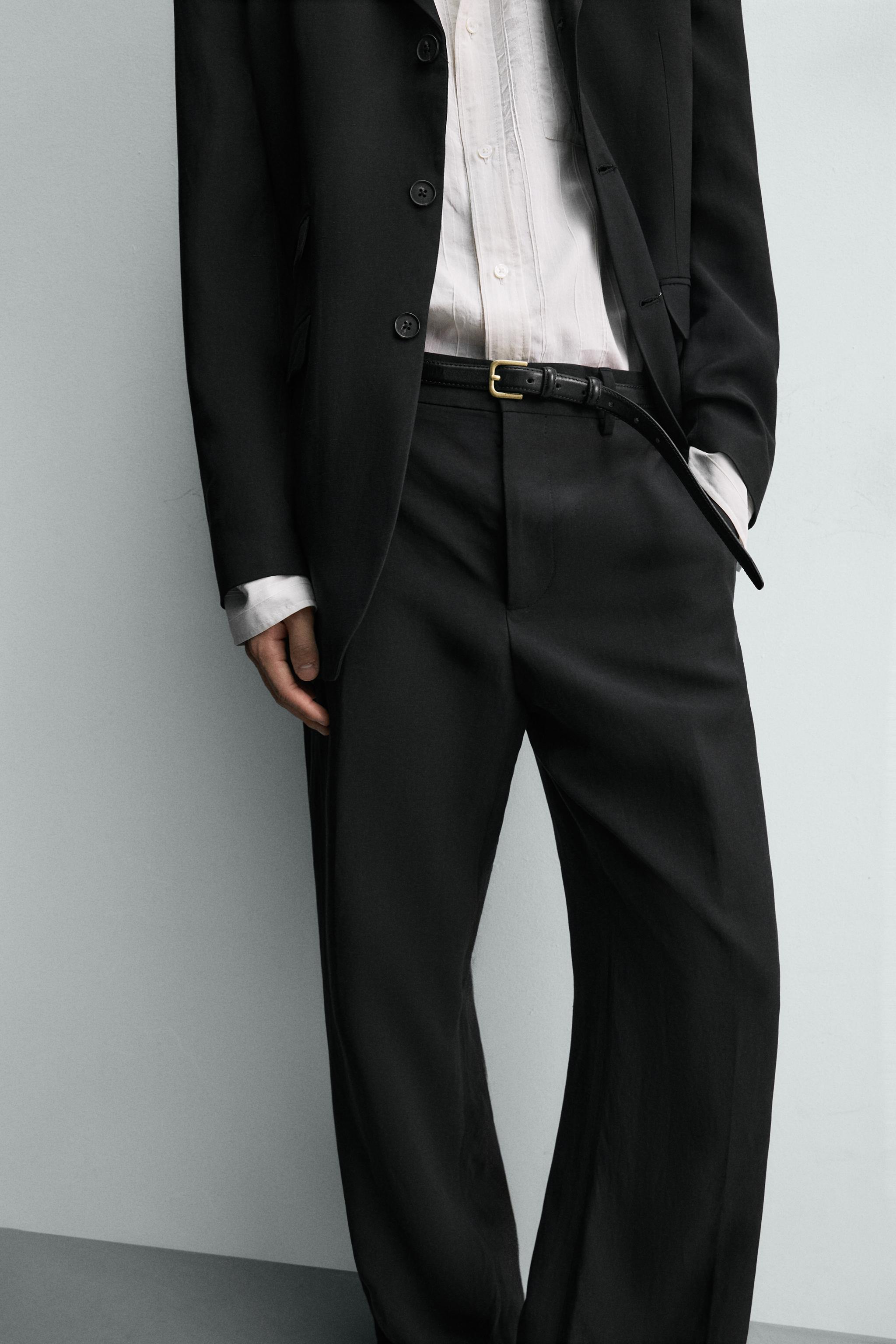 PANTALON DE COSTUME DÉCONTRACTÉ VISCOSE - LIN
